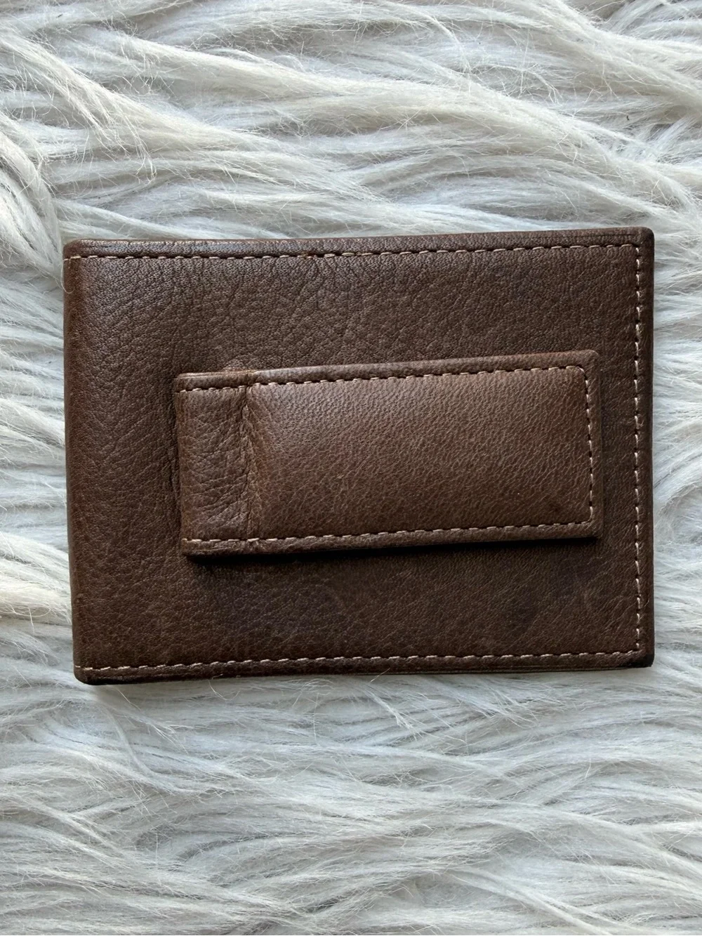 Rolfs Classic Brown Leather Magnetic Money Clip Card ID Holder Men Accessories